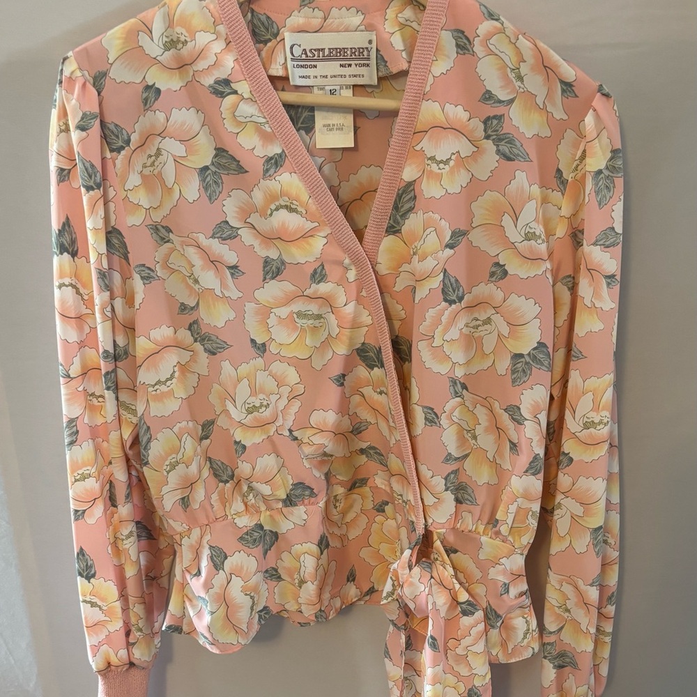 Castleberry Floral Wrap Blouse
